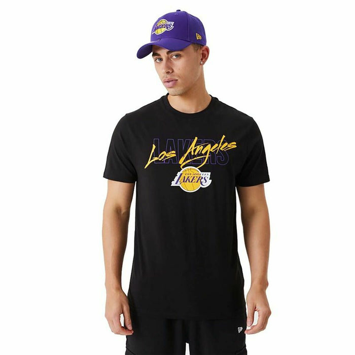 Maglia a Maniche Corte Uomo New Era Script LA Lakers