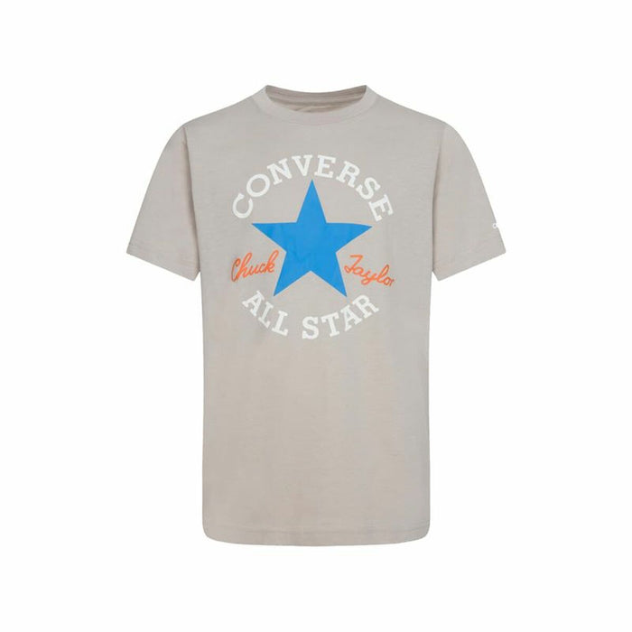 Children’s Short Sleeve T-Shirt Converse Dissected Chuck Patch Beach Stone Grey