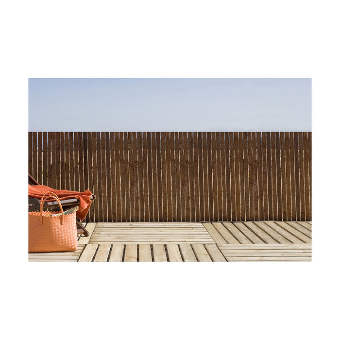 Valla de Jardín Nortene Milwaukee Multicolor Natural Pino Corteza de árbol 1 x 3 m
