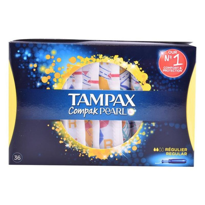 Pack of Tampons Pearl Regular Tampax Tampax Pearl Compak (36 uds) (36 Units)