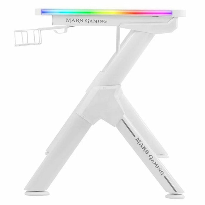 Table Mars Gaming MGDXLRGBW LED RGB White Steel 160 x 60 cm