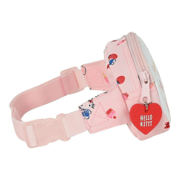 Riñonera Hello Kitty Happiness girl Rosa Blanco (14 x 11 x 4 cm)