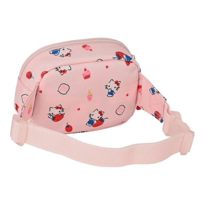 Riñonera Hello Kitty Happiness girl Rosa Blanco (14 x 11 x 4 cm)