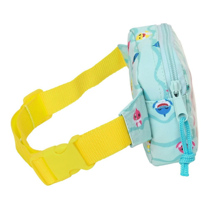 Riñonera Baby Shark Beach day Amarillo Azul claro (14 x 11 x 4 cm)
