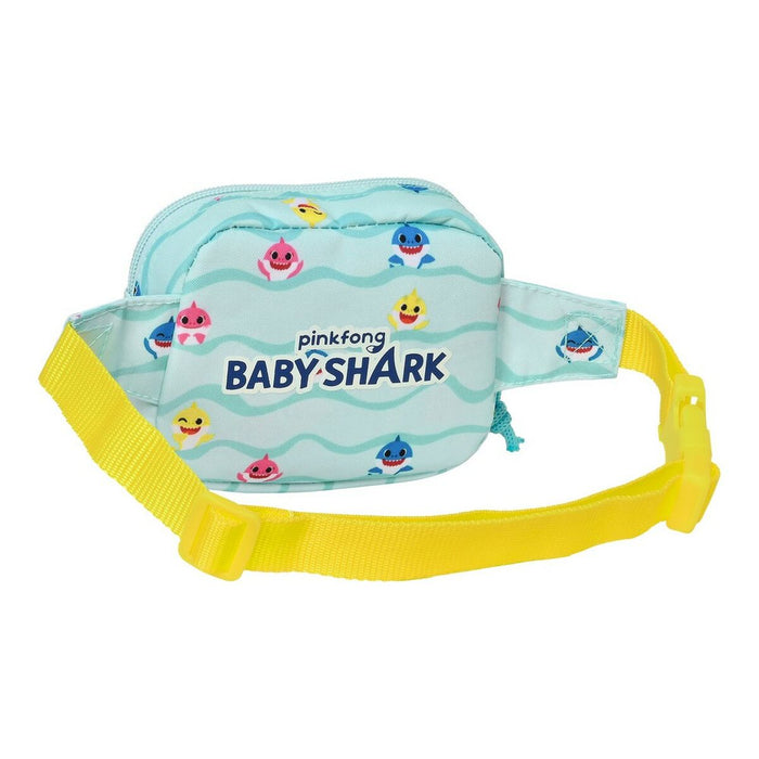 Riñonera Baby Shark Beach day Amarillo Azul claro (14 x 11 x 4 cm)