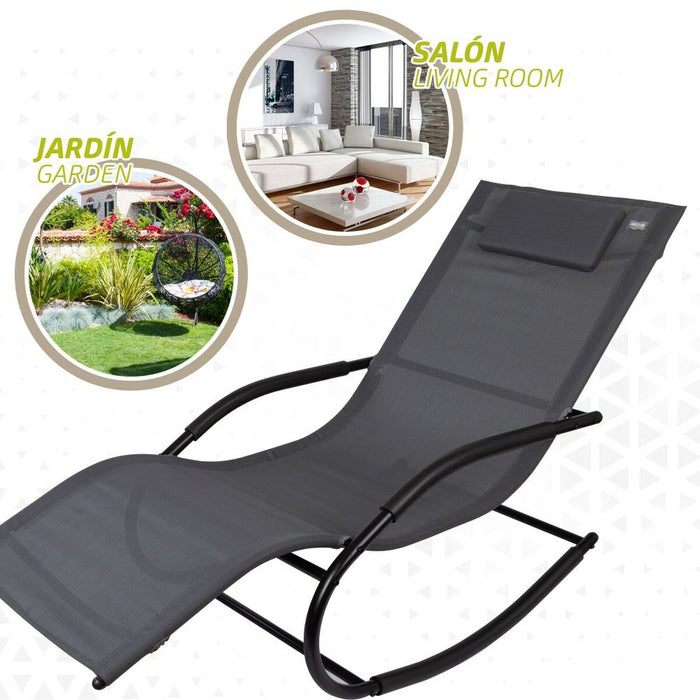 Sun-lounger Aktive Black 158 x 83 x 56 cm