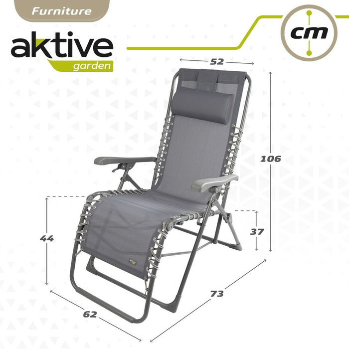 Tumbona Aktive textileno Gris 160 x 76 x 52 cm