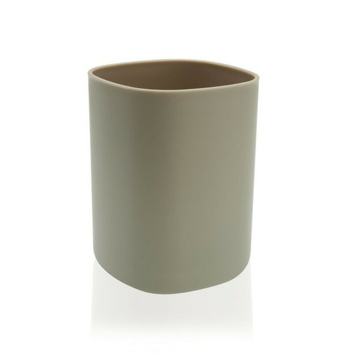 Toothbrush Holder Versa Beige polypropylene (7,8 x 7,8 x 10,5 cm)