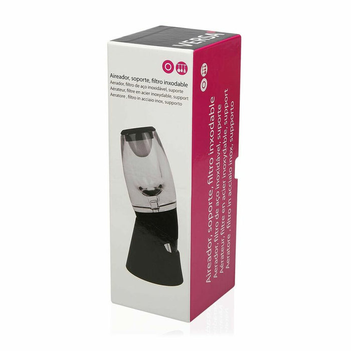 Aireador de Vino Versa Negro Transparente Plástico