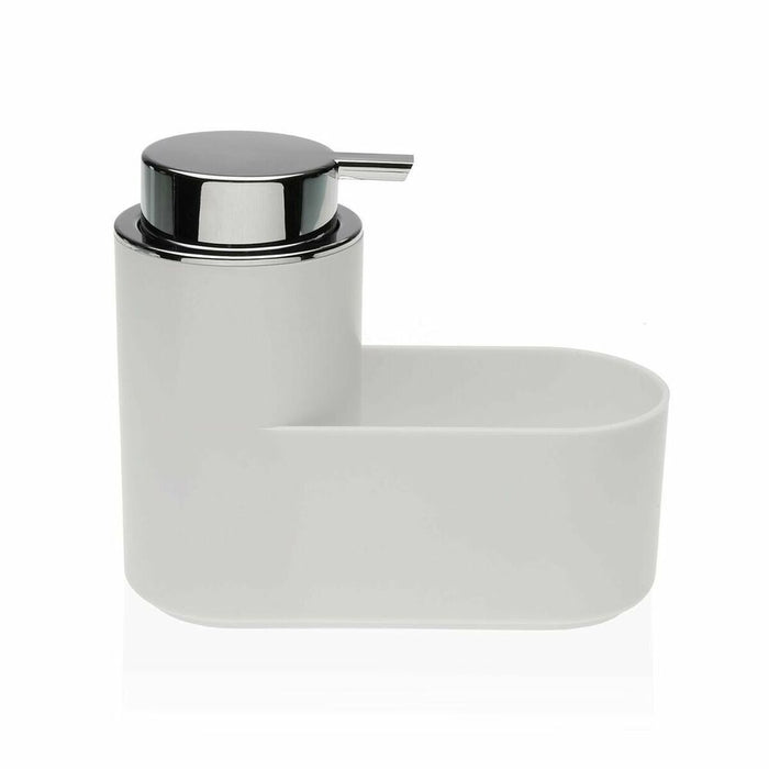 Dispensador de Jabón 2 en 1 para Fregadero Versa Blanco ABS Poliestireno (7,5 x 14,5 x 17 cm)