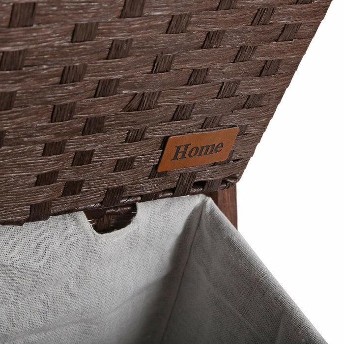 Scaffale da Bagno Versa Marrone scuro 4 Cesti Legno Cotone Rattan 35 x 125 x 35 cm