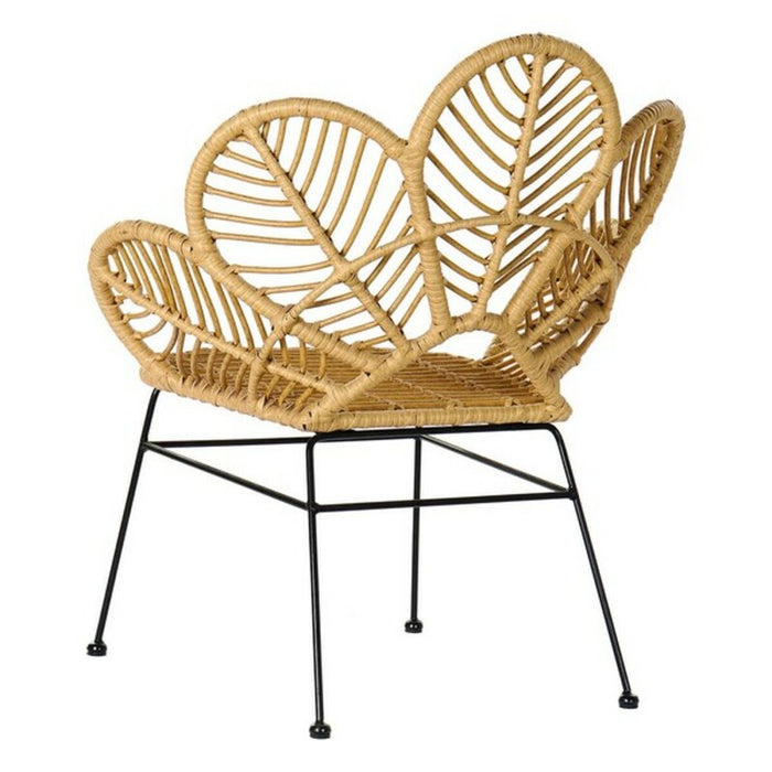 Silla de Jardín DKD Home Decor MB-166560 Negro Natural Marrón claro Metal ratán sintético 76 x 67 x 86 cm