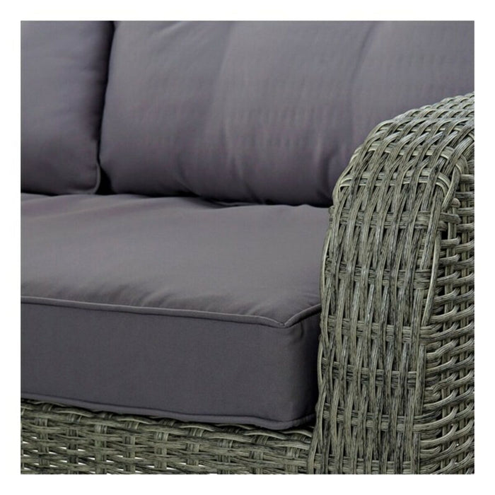 Conjunto de Sofá y Mesa DKD Home Decor MB-166669 Exterior Cristal Poliéster ratán sintético Acero (267 x 204 x 90 cm) (4 pcs)