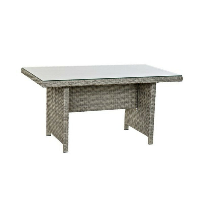 Conjunto de Sofá y Mesa DKD Home Decor MB-166669 Exterior Cristal Poliéster ratán sintético Acero (267 x 204 x 90 cm) (4 pcs)
