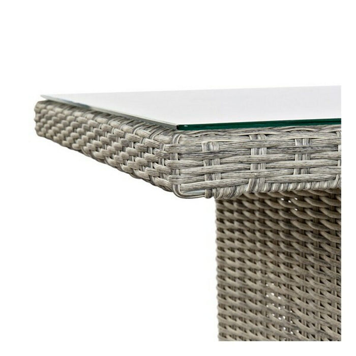 Conjunto de Sofá y Mesa DKD Home Decor MB-166669 Exterior Cristal Poliéster ratán sintético Acero (267 x 204 x 90 cm) (4 pcs)