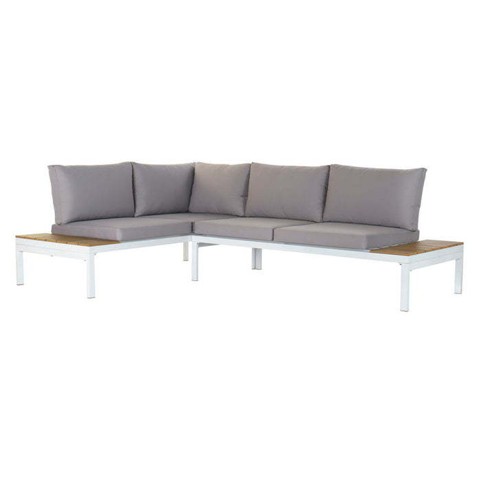 Garden sofa DKD Home Decor White Grey Metal Resin Steel 30 x 40 cm 212 x 155 x 79 cm 228 x 155 x 79 cm