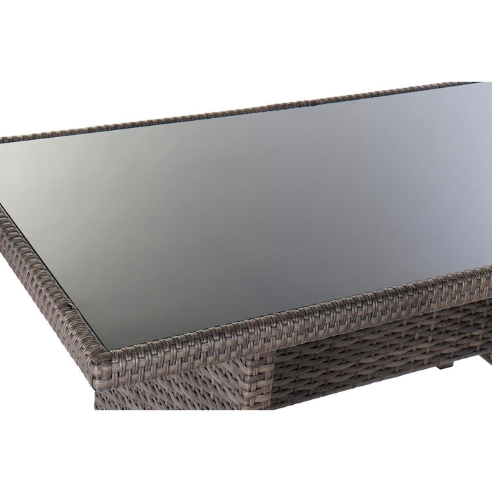 Sofá de Jardín DKD Home Decor Cristal Gris Poliéster ratán sintético Acero Marrón oscuro (175 x 73 x 81 cm)