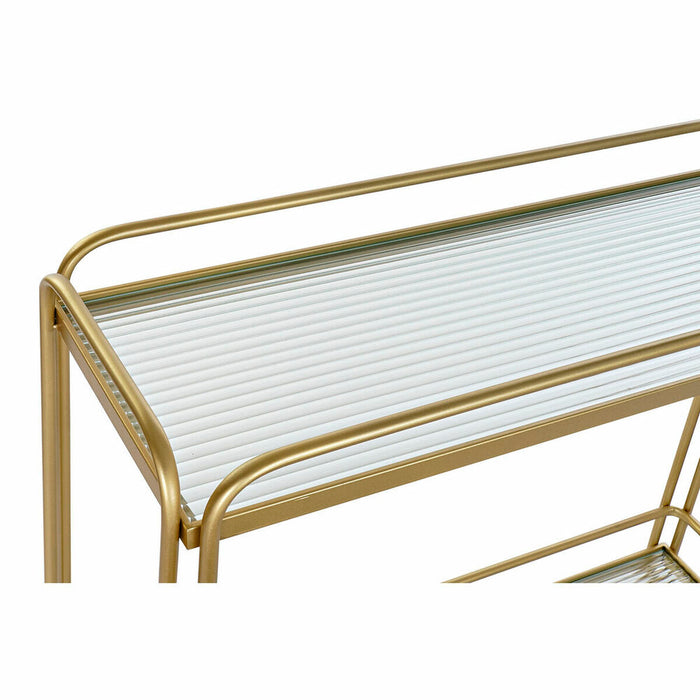 Mueble Camarera DKD Home Decor 80 x 28 x 81 cm Cristal Dorado Metal