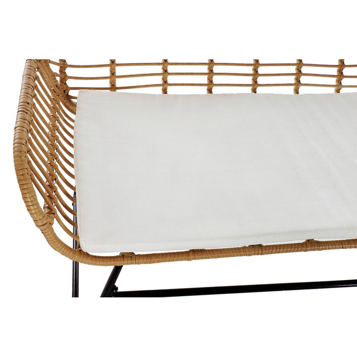 Sofá de Jardín DKD Home Decor Marrón Metal Poliéster ratán sintético (124 x 74 x 84 cm)  