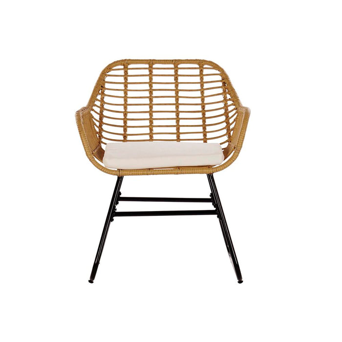 Sofá de Jardín DKD Home Decor Marrón Metal Poliéster ratán sintético (124 x 74 x 84 cm)  