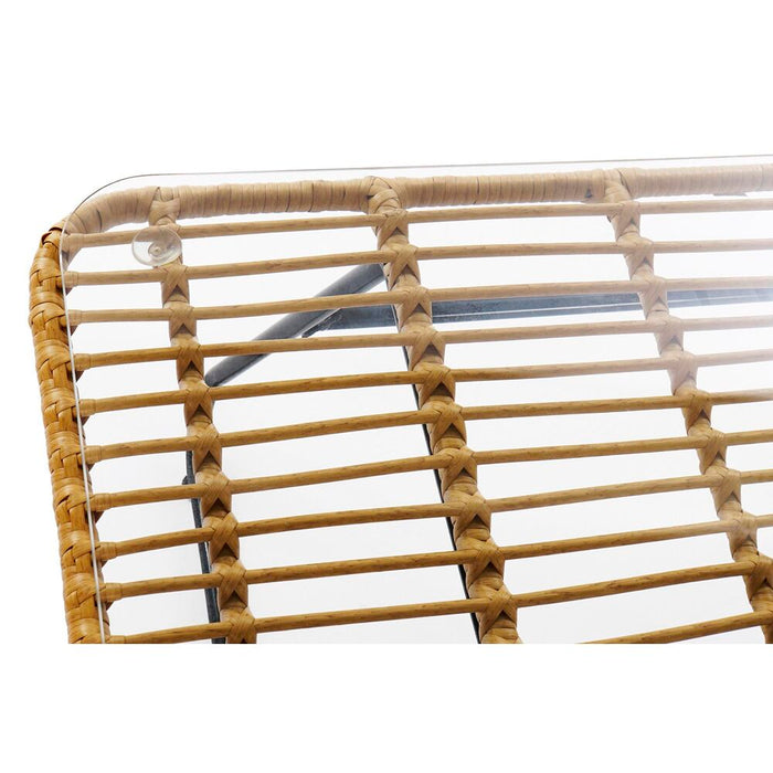Sofá de Jardín DKD Home Decor Marrón Metal Poliéster ratán sintético (124 x 74 x 84 cm)  
