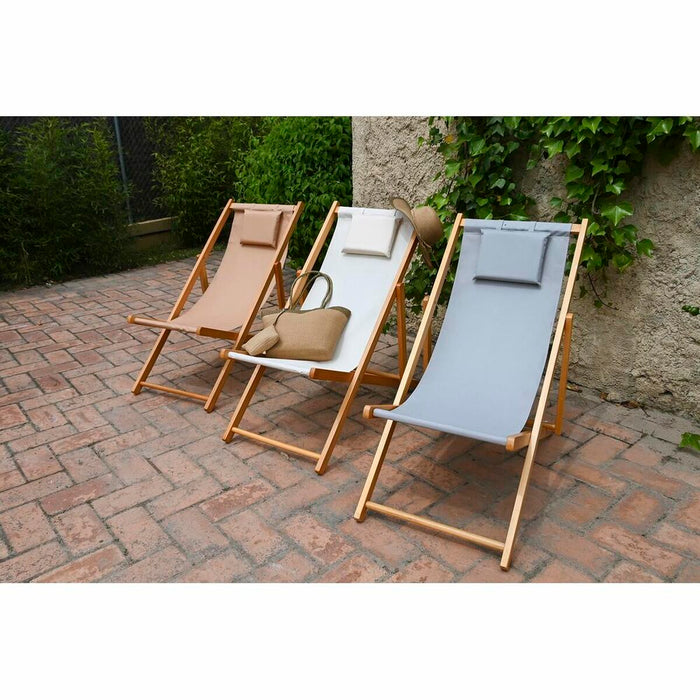 Lettino DKD Home Decor Grigio 77 cm 57,5 x 113 x 77 cm Naturale (57,5 x 113 x 77 cm)