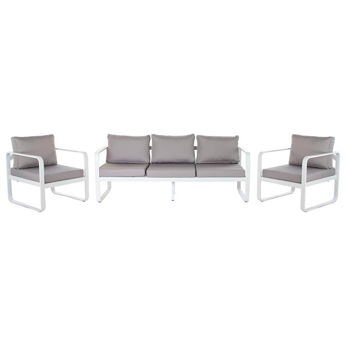 Sofá de Jardín DKD Home Decor Gris Aluminio 78 cm 184 x 72 x 78 cm  