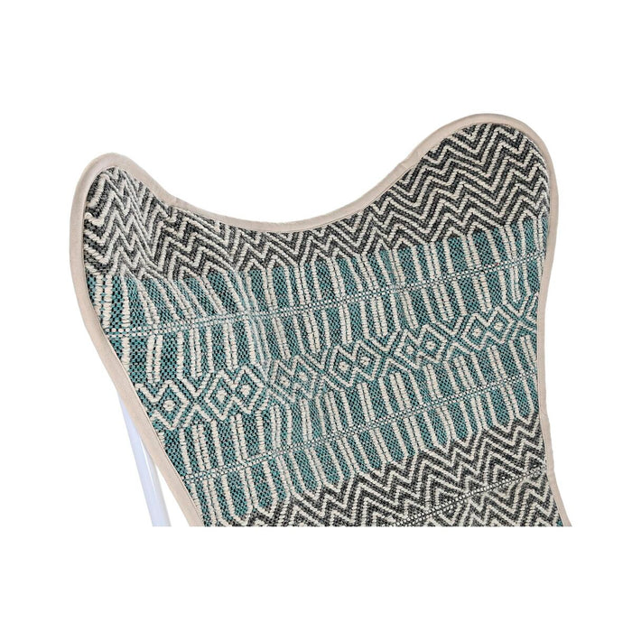 Silla de Jardín DKD Home Decor Azul Blanco Verde Hierro 74 x 65 x 90 cm