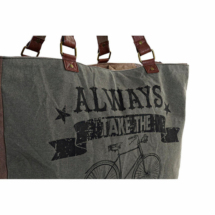 Bolso de Hombro DKD Home Decor Bicicleta 48 x 22 x 40 cm Negro Gris Marrón