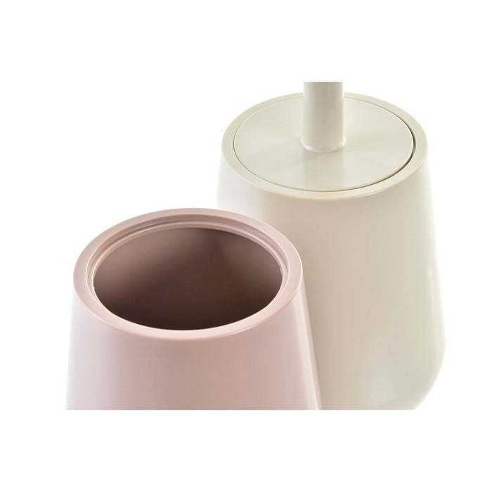 Escobilla para el Baño DKD Home Decor Marrón Beige Poliestireno 12 x 12 x 34,5 cm (2 Unidades)