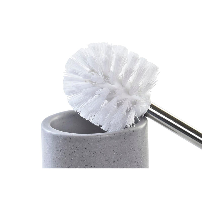 Escobilla para el Baño DKD Home Decor Gris Rosa Plateado Rosa claro Metal Aluminio Dolomita Urbano 9,8 x 9,8 x 39 cm (2 Unidades