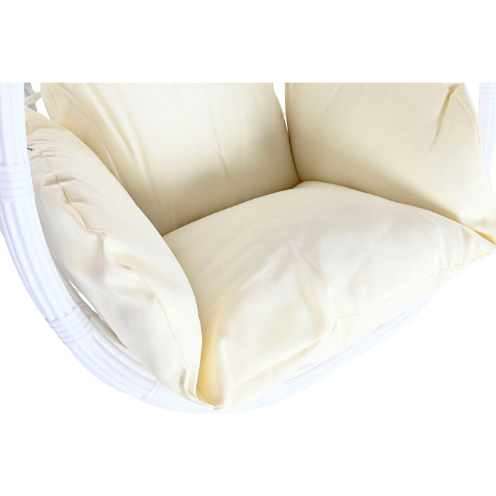 Sedia da giardino sospesa DKD Home Decor 90 x 70 x 110 cm Metallo rattan sintetico Bianco