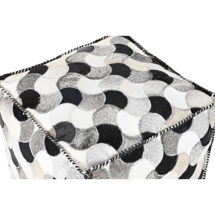 Puff DKD Home Decor Bianco Nero 45 x 45 x 40 cm