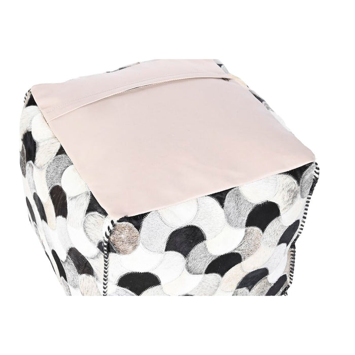 Puff DKD Home Decor Bianco Nero 45 x 45 x 40 cm