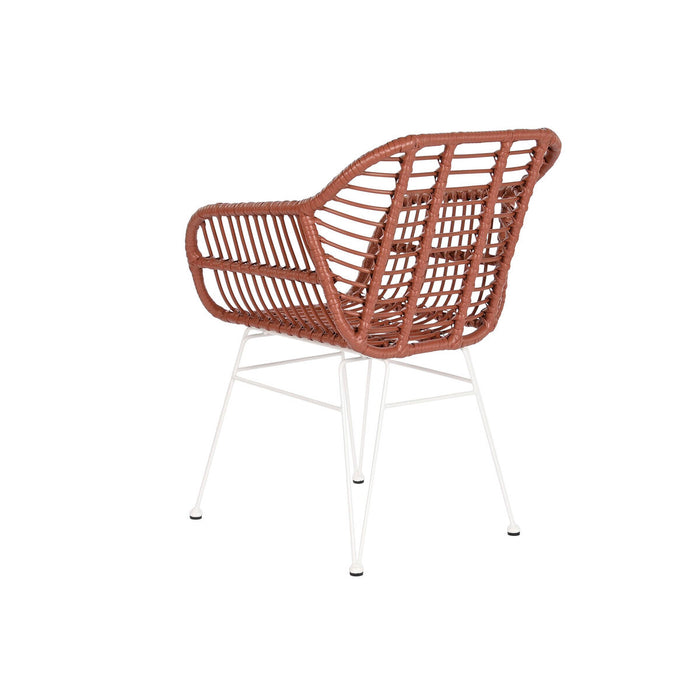 Silla de Jardín DKD Home Decor Blanco Terracota Metal ratán sintético 57 x 62 x 81 cm