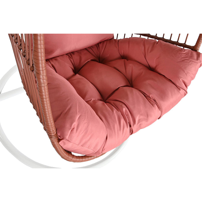Sillón de jardín colgante DKD Home Decor Blanco Terracota Aluminio Acero ratán sintético 94 x 100 x 196 cm