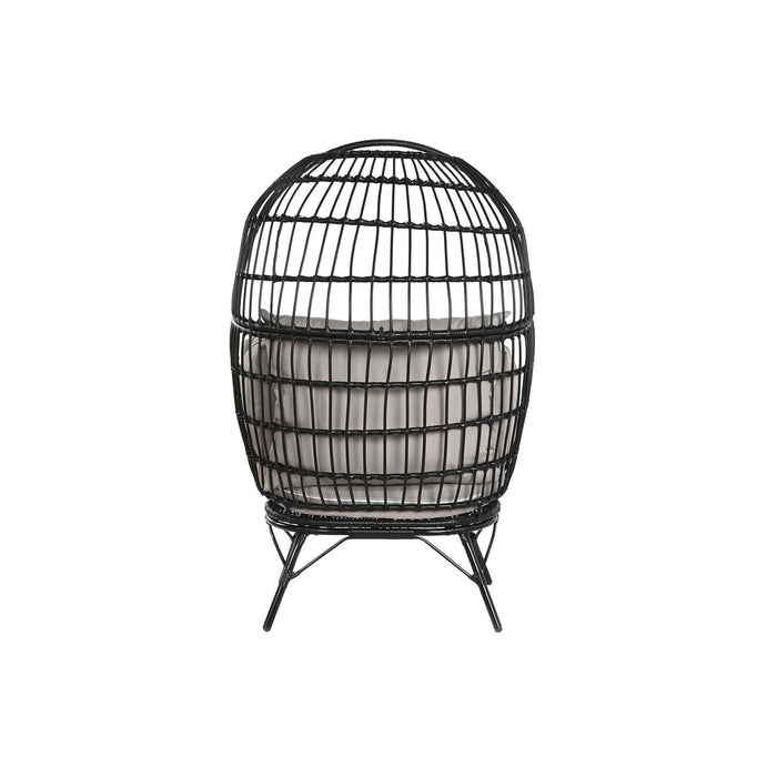 Sillón de jardín DKD Home Decor Negro Gris Metal ratán sintético 99 x 71 x 147 cm