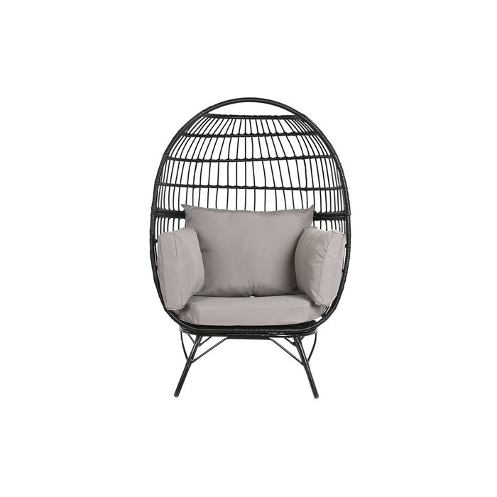 Sillón de jardín DKD Home Decor Negro Gris Metal ratán sintético 99 x 71 x 147 cm