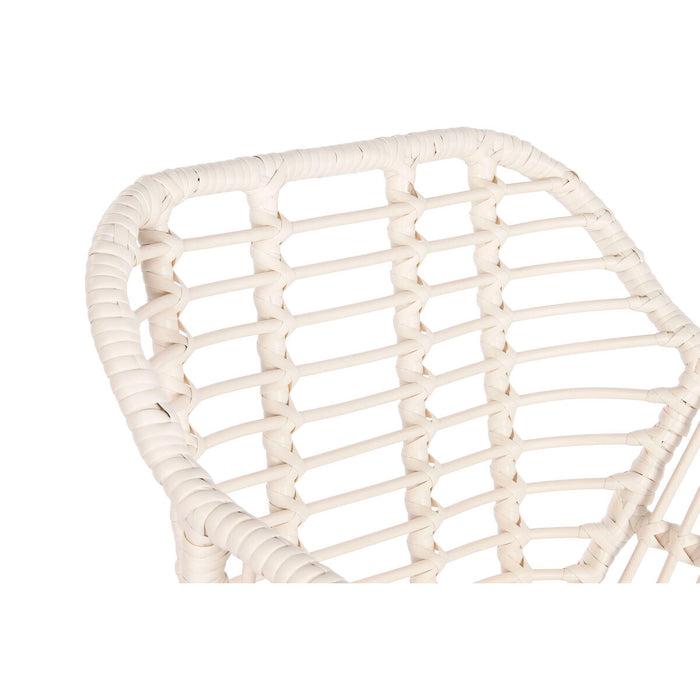 Silla de Jardín DKD Home Decor Blanco Metal ratán sintético 57 x 62 x 81 cm