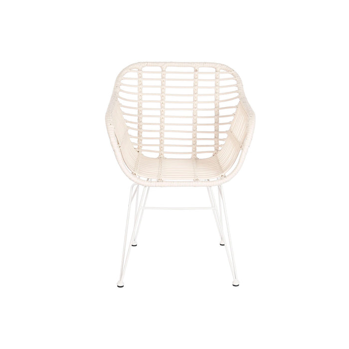 Silla de Jardín DKD Home Decor Blanco Metal ratán sintético 57 x 62 x 81 cm