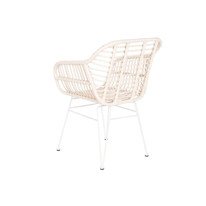 Silla de Jardín DKD Home Decor Blanco Metal ratán sintético 57 x 62 x 81 cm