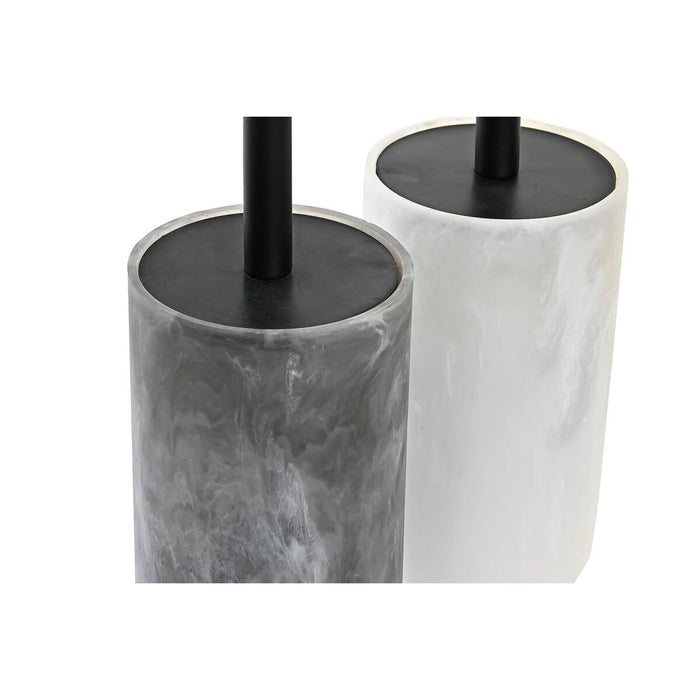 Escobilla para el Baño DKD Home Decor 9,5 x 9,5 x 38 cm Acero Inoxidable Resina (2 Unidades)
