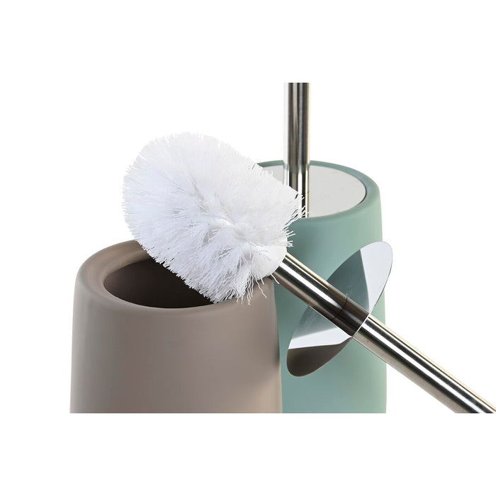 Escobilla para el Baño DKD Home Decor 11 x 11 x 41 cm Beige Acero Inoxidable Verde Dolomita (2 Unidades)