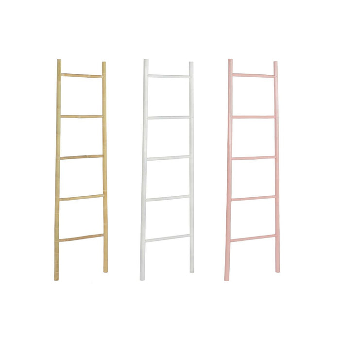 Toallero de Pie DKD Home Decor Natural Rosa Blanco Bambú 40 x 5 x 150 cm 3 Unidades