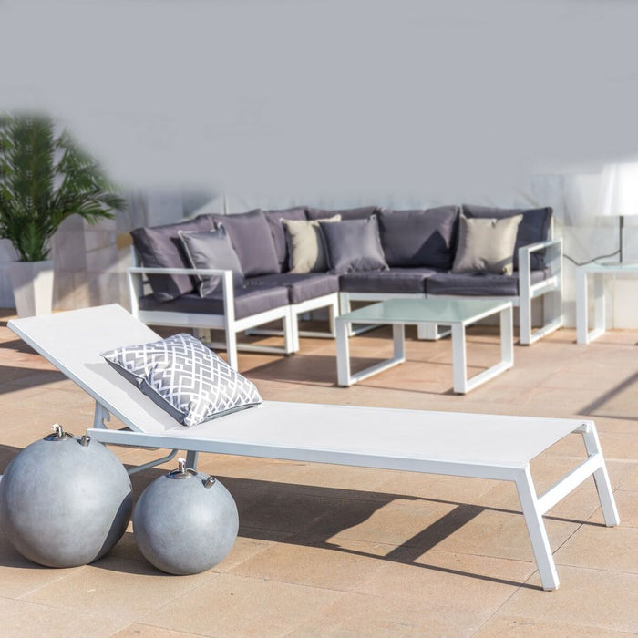 Tumbona Thais 199 x 61 x 30 cm Blanco