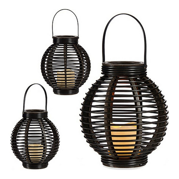 Farol Vela LED Marrón Plástico (21 x 25 x 21 cm)