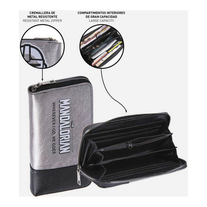 Cartera The Mandalorian Gris