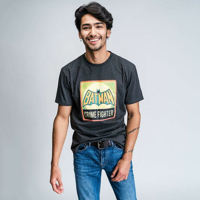 Maglia a Maniche Corte Uomo Batman Grigio scuro Grigio Adulti