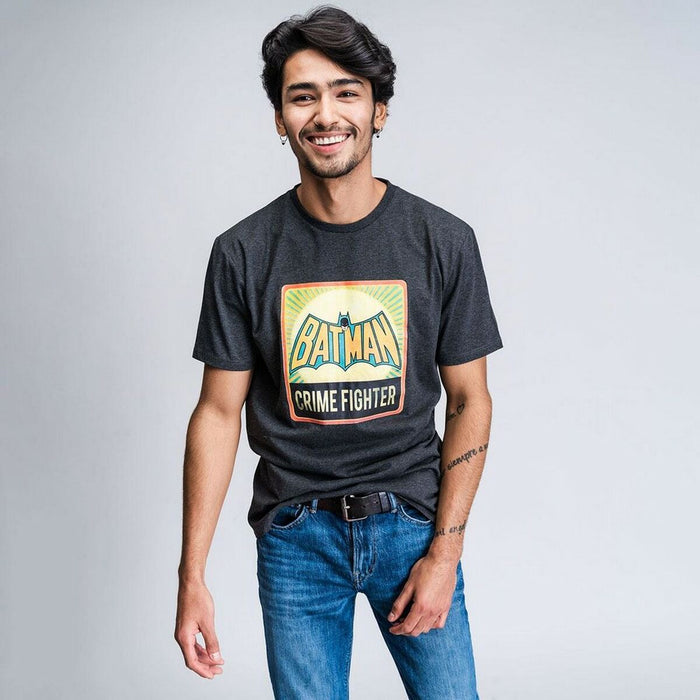 Maglia a Maniche Corte Uomo Batman Grigio scuro Grigio Adulti