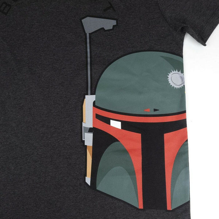 Camiseta de Manga Corta Hombre Boba Fett Gris oscuro Gris Adultos